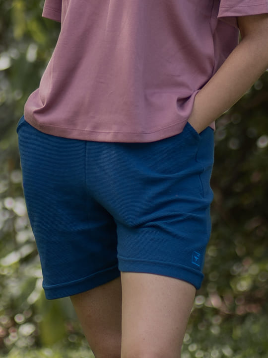 Women Roll-up Comfort Shorts - Egyptian Blue