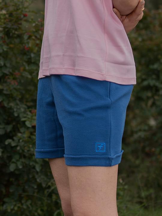 Women Roll-up Comfort Shorts - Egyptian Blue