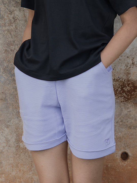 Womens Roll-up Comfort Shorts - Pale Lilac